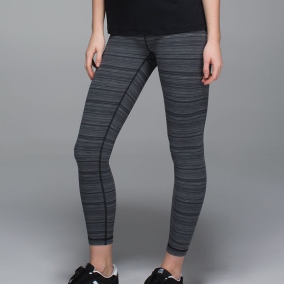 Lululemon High Times Pant Luxtreme Stripe Deep Coal Black Women's Small 4/6 - Picture 1 of 5